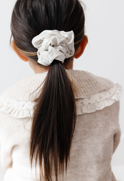 Frosted Champagne Sparkle Oversize Scrunchie