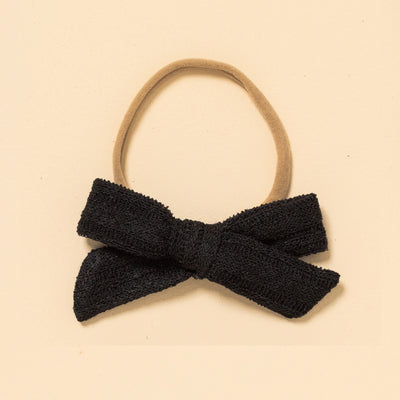 Black Dainty Knit Headband Bow