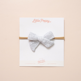 Stone Pointelle Knit Headband Bow