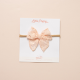 Quartz Rose Lace Floral Headband Bow