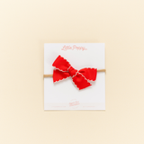 Strawberry Scalloped Ribbon Headband Bow