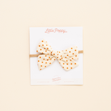 Orange Textured Dot Headband Bow