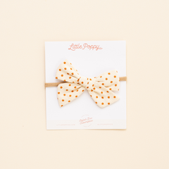 Orange Textured Dot Headband Bow