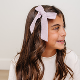 Blush Vintage Pointelle Bow Clip