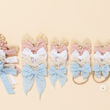 Pale Blue Stitched Dobby Emma Scrunchie