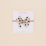 Noir Velvet Dot Headband Bow