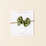 Forest Penny Satin Headband Bow