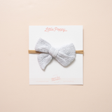 Stone Pointelle Knit Headband Bow