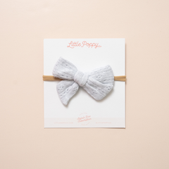 Stone Pointelle Knit Headband Bow