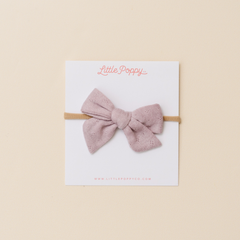 Blush Vintage Pointelle Headband Bow