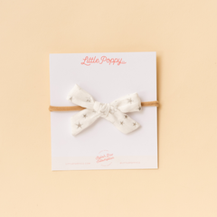 White Shimmer Stars Headband Bow