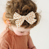 Orange Textured Dot Headband Bow
