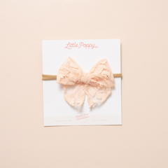 Quartz Rose Lace Floral Headband Bow