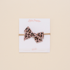 Leopard Blush Headband Bow