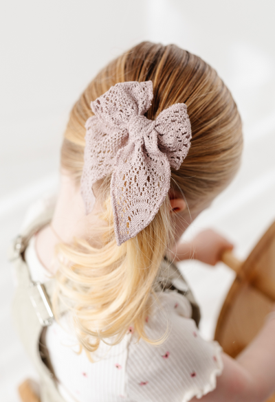 Lilac Spring Crochet Bow Clip
