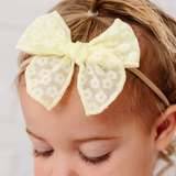 Citron Ditsy Daisy Headband Bow