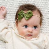 Forest Penny Satin Headband Bow