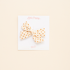 Orange Textured Dot Bow Clip