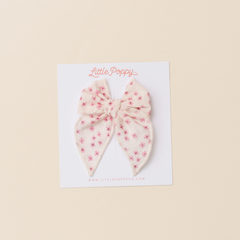Peony Floral Bow Clip