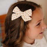 Orange Textured Dot Bow Clip