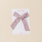 Blush Vintage Pointelle Bow Clip