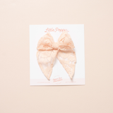 Quartz Rose Lace Floral Bow Clip