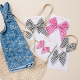 Black Classic Gingham Bow Clip