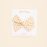 Orange Textured Dot Bow Clip