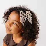 Noir Velvet Dot Bow Clip