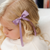 Lavender Satin Bow Clip