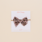 Leopard Blush Headband Bow