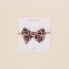 Leopard Blush Headband Bow