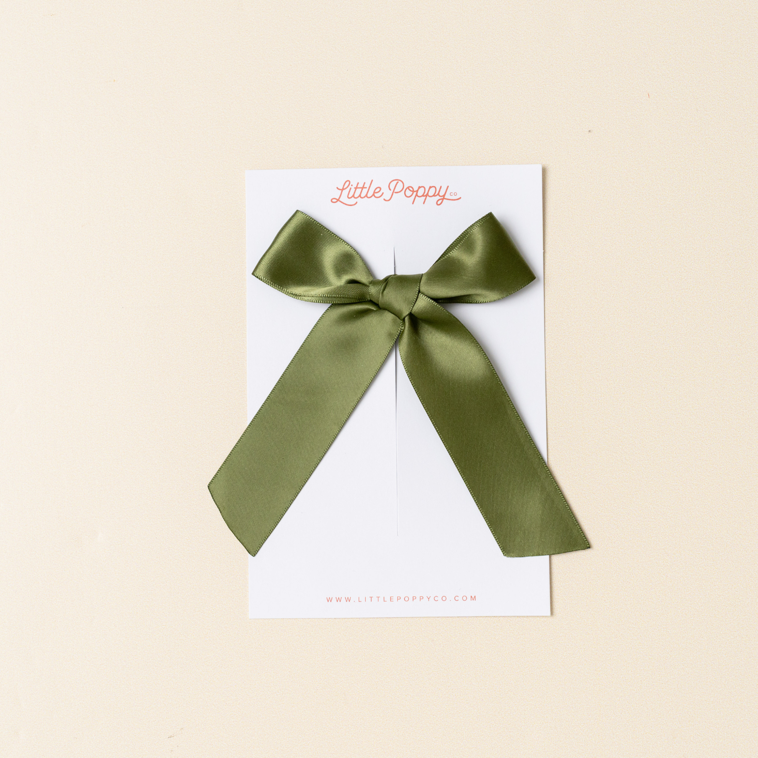 Forest Penny Satin Bow Clip