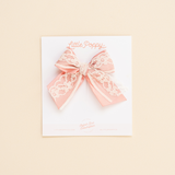 Pink Layered Lace Bow Clip
