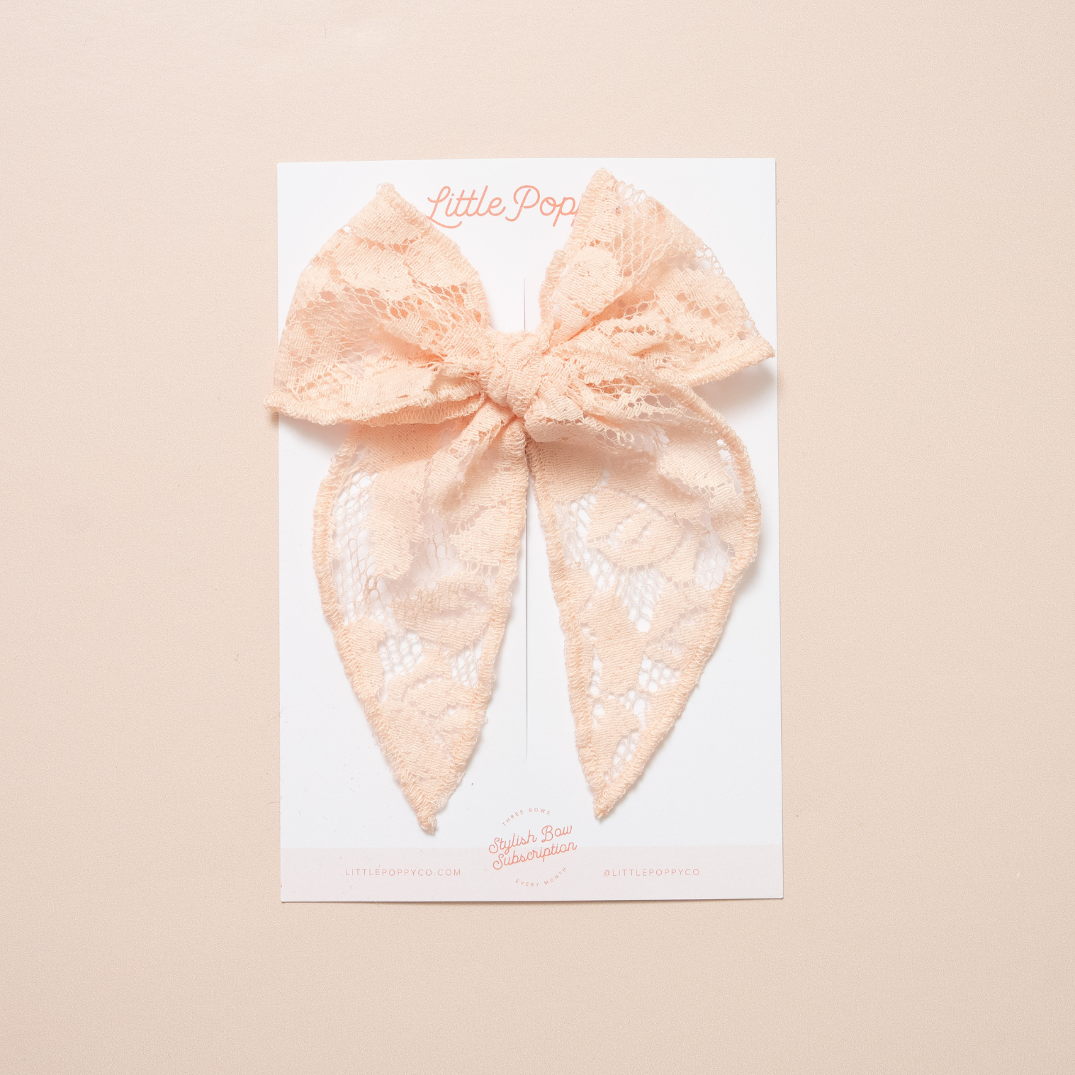 Quartz Rose Lace Floral Bow Clip