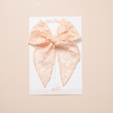 Quartz Rose Lace Floral Bow Clip