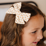 Orange Textured Dot Bow Clip