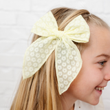 Citron Ditsy Daisy Bow Clip