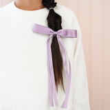 Lavender Satin Bow Clip
