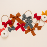Red Scallop Grove Headband Bow