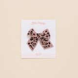 Leopard Blush Bow Clip