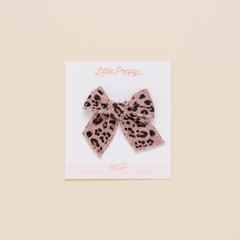 Leopard Blush Bow Clip