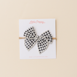 Black Classic Gingham Headband Bow