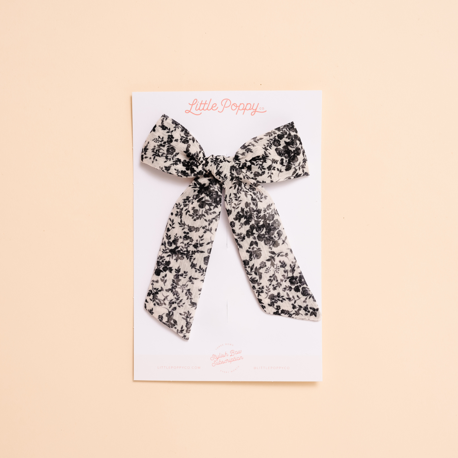 Black Fieldwalk Floral Bow Clip