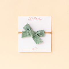 Green Shimmer Ribbon Headband Bow