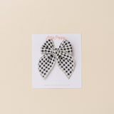 Black Classic Gingham Bow Clip