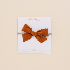 Hazelnut Scallop Grove Headband Bow