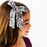 Black Fieldwalk Floral Bow Clip