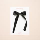 Black Satin Bow Clip