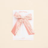 Pink Layered Lace Bow Clip